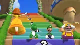 Mario Party 9 - Step It Up 1-vs. Rivals - Daisy vs Team Yoshi, Wario, Luigi | Cartoons Mee