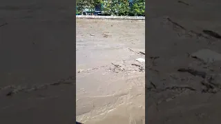 Резкий подъем уровня воды в реке Сочи 28.06.19