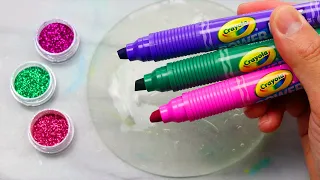 Most Satisfying Slime ASMR Video! Relaxing Crayola Marker, Glitter, & Beads Slime Mixing Video #31!