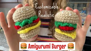 Amigurumi Hamburger (Customizable & Realistic)