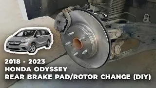 2018 2023 Honda Odyssey, how to replace Rear Brake Pads and Rotor with Electronic Parking Brake DIY
