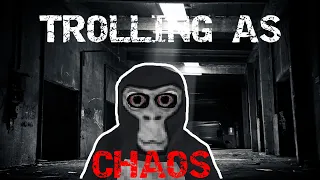 Trolling as CHAOS in Gorilla tag VR! (crash gun)