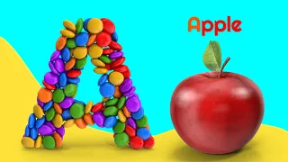 ABC Phonics Song , Toddlers learning video, A for Apple, ABC Song, Nursery Rhymes, Alphabet Song