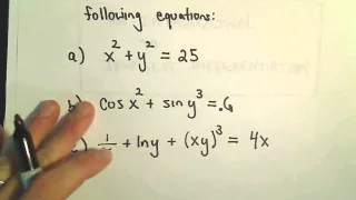 Implicit Differentiation for Calculus - More Examples,  #1