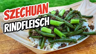 Rindfleisch Szechuan Art wie beim Chinesen mit grünen Bohnen - schnell und lecker