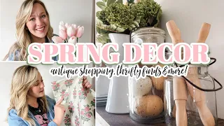 SPRING DECOR IDEAS 2024 // THRIFT + ANTIQUE SHOP WITH ME // COTTAGE FARMHOUSE SPRING DECOR 2024