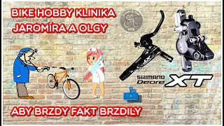 Shimano XT, odvzdušnění brzdy, doplnění oleje a úprava chodu páky