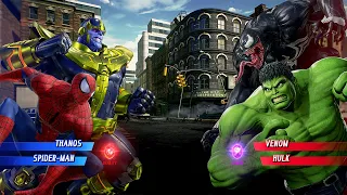 Venom & Hulk VS Spiderman & Thanos (Hardest AI) - Marvel vs Capcom: Who is The Best ?