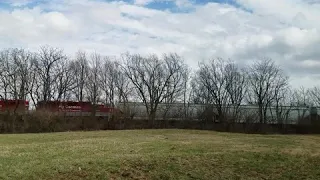 Westbound RJ corman railroad mixed freight train coming through outside Lexington Kentucky 3/14/19