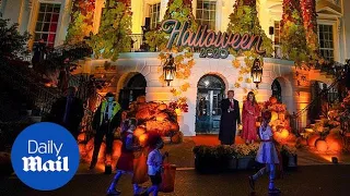 Trump and Melania welcome kids to WH for Halloween celebration