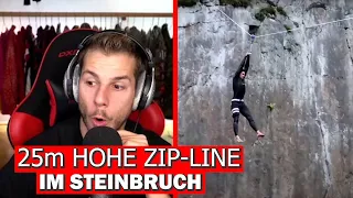 Max REAGIERT auf 25m Sprung + selbsgebaute Zip-Line im neuen Steinbruch! | Riede94