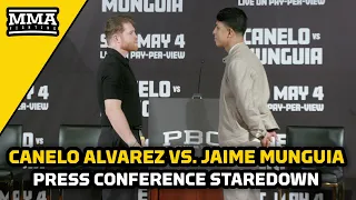 Canelo Alvarez vs. Jaime Munguia Press Conference Staredown | MMA Fighting
