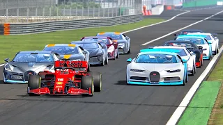 Ferrari F1 2020 vs Bugatti Hypercars - Monza