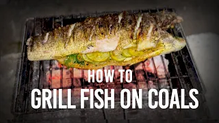 How to grill a whole fish on a charcoal grill - 5 mins recipe