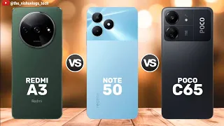 Redmi A3 vs Realme Note 50 vs Poco C65 || Price ⚡ Full Comparison Video 🔥 Which one is Better?