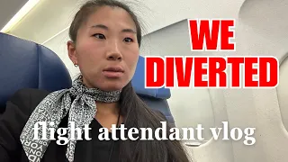 WE DIVERTED 😫 // flight attendant vlog