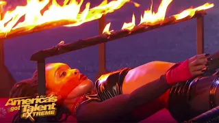 Shemika Campbell Beats World Record For Extreme Fire Limbo!