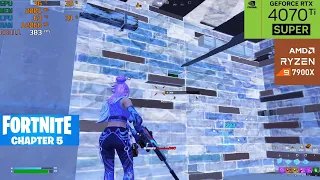 RTX 4070 TI SUPER + Ryzen 9 7900x | Performance Mode | Fortnite Chapter |5 Low Mesh | 500 FPS