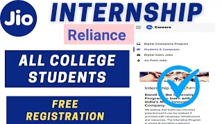 Reliance Jio Summer Internship 2024 🎓 | Internship for Freshers with Certificate | college Students