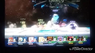 Mario, Kirby, Meta Knight, and Rosalina VS Yuna, Polylina, Yuri, & Misaki (Mii's) 8-Player Smash