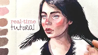 Real-time watercolor PORTRAIT tutorial 🎨