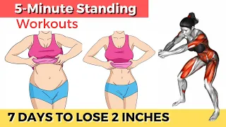 DO THIS FOR 7 DAYS AND LOOK IN THE MIRROR | 5 MINUTE STANDING ONLY FAT CUTTER WORKOUT