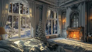 Serene Winter Nights: Cozy Bedroom ASMR with Fireplace Ambiance for Restful Slumber