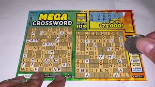 TRYING OUT BRAND NEW $5 MEGA CROSSWORD CALIFORNIA LOTTERY SCRATCHERS SCRATCH OFF