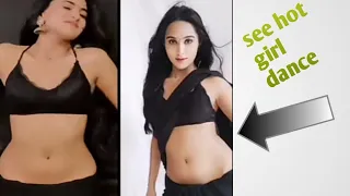 hot girl in saree see navel doing dance