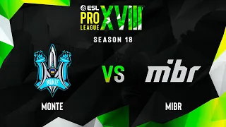 Monte vs MIBR | Map 3 Mirage | ESL Pro League Season 18