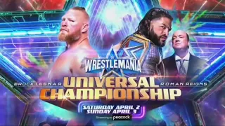 Roman Reigns (c) vs. Brock Lesnar Wrestlemania 38 Official match card