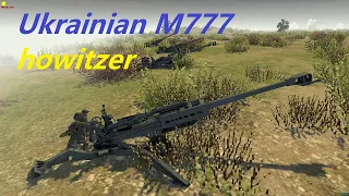 Ukrainian M777 howitzer destroys Russian vehicle Base  MOWAS2 BATTLE