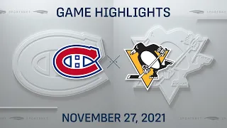 NHL Highlights | Canadiens vs. Penguins - Nov. 27, 2021