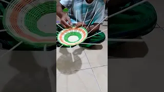 cara membuat piring dari rotan