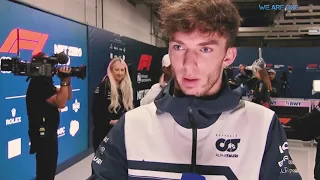 Pierre Gasly close call with the tractor... and interview post race 😱😨 #japanesegp