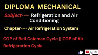 COP of Bell Coleman Cycle || COP of Air Refrigeration Cycle