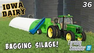 Setting up a silage bagger while harvesting beans & spreading slurry! - IOWA DAIRY UMRV EP36 - FS22