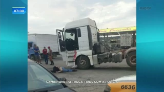 Caminhoneiro atira contra policial militar em um posto de combustíveis em Carambeí