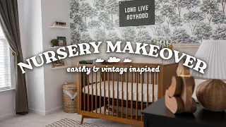 NURSERY MAKEOVER 🌿 | Earthy Tones & Vintage-Inspired DIY Woodland Nursery For Baby Boy