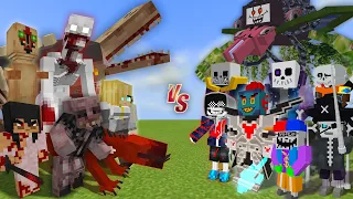 SCP Foundation vs. AU Undertale Gang | Minecraft (INTENSE BATTLE?)