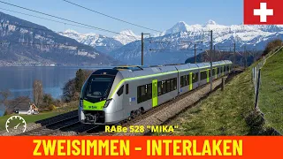 Cab Ride Golden Pass - Montreux - Interlaken Part 2 (BLS to Interlaken, Switzerland) 4K