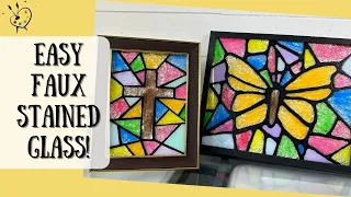 How to make EASY Faux Stained Glass | Step by Step Tutorial