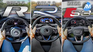 Golf 8 R vs. Golf 7 R vs. Audi S3 | 0-100 & 100-200 km/h acceleration🏁 | by Automann