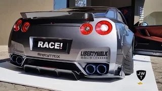 MODIFIED Nissan GT-R R35 Liberty Walk w/ Armytrix Exhaust! Start Up Sound & Revs!