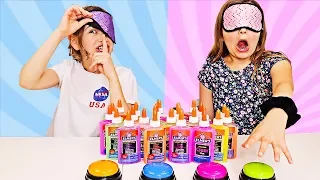 BLINDFOLDED Don't Push the Wrong Button Slime Challenge! | JKrew