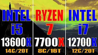 INTEL i5 13600K vs RYZEN 7 7700X vs INTEL i7 12700K || PC GAMES TEST ||