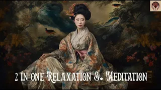 Japanese Artwork & Waterfall Meditation | Relaxation Video