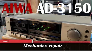 Aiwa AD-3150 cassette deck mechanics repair-belt change