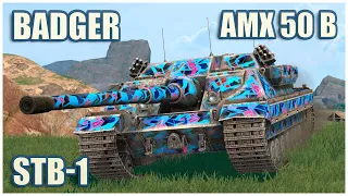 FV217 Badger, AMX 50 B & STB-1 • WoT Blitz Gameplay