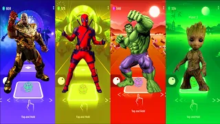 Thanos 🆚 DeadPool 🆚 Hulk 🆚 Groot | Marvel Comics | Tiles Hop Fun Ball